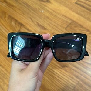 Quay Black Square Sunglasses